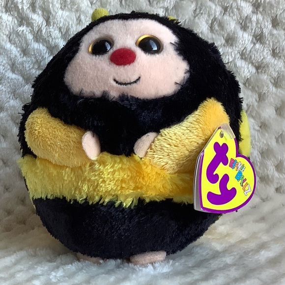 TY Beanie Ballz Zips Bumblebee Stuffed Animal Plush Toy With Tags - Picture 2 of 12